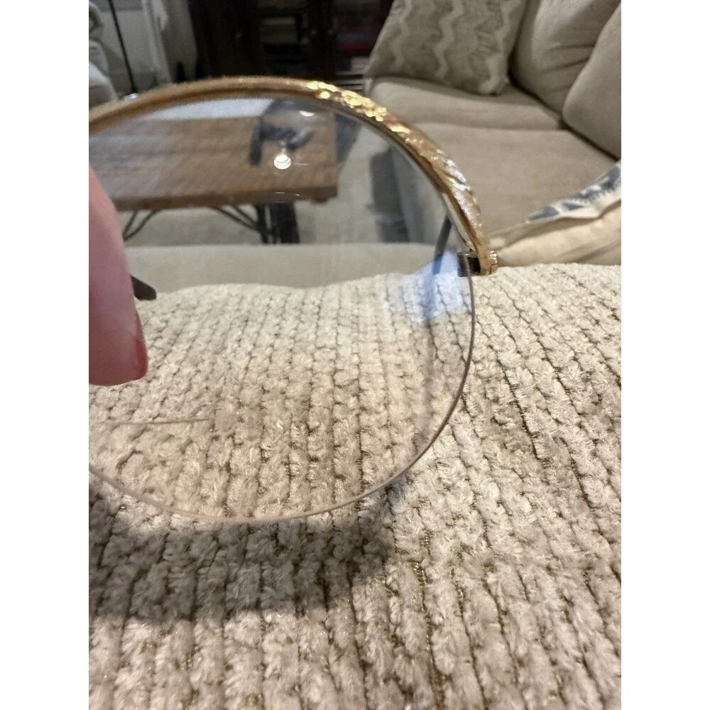 Vintage Christian Dior 2240 Gold Semi Rimless Eyeglass Frames Italy